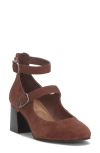 Lucky Brand Womens Buckle Leather Block Heels In Brownstone