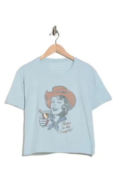 Lucky Brand Cheers To The Cowgirls Graphic T-shirt In Blue