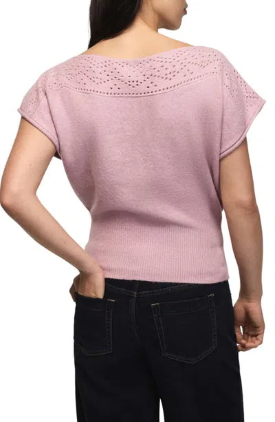 Lucky Brand Chenille Boat Neck Sweater T-shirt In Pink