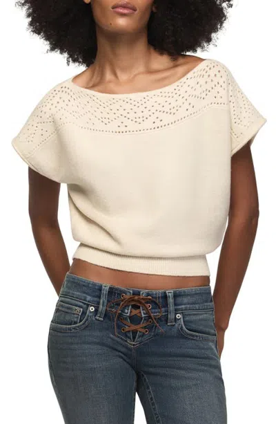 Lucky Brand Chenille Boat Neck Sweater T-shirt In Neutral