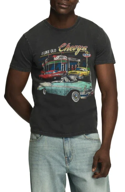 Lucky Brand Chevrolet Cotton Graphic T-shirt In Black