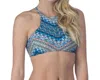 Lucky Brand Chevron High Neck Bikini Top In Nomad In Multi