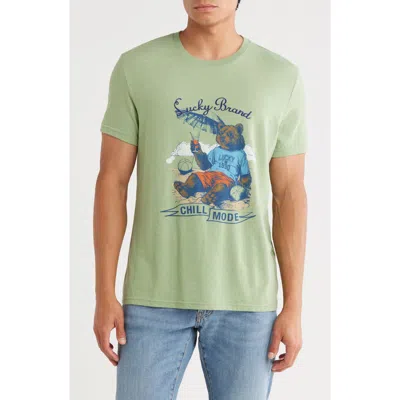 Lucky Brand Chill Mode Bear Graphic T-shirt In Green