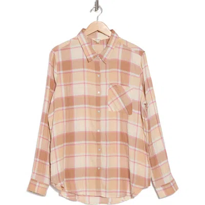 Lucky Brand Classic Plaid Pocket Button-up Shirt In Cafe Au Lait Multi