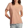 Lucky Brand Classic V-neck Cotton Blend T-shirt In Mocha Mousse