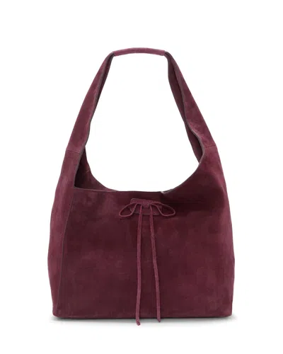 Lucky Brand Clem Mini Suede Hobo Bag In Burgundy