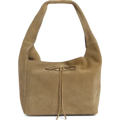 Lucky Brand Clem Small Suede Shoulder Bag In Golden Sandalwood Soft Cow