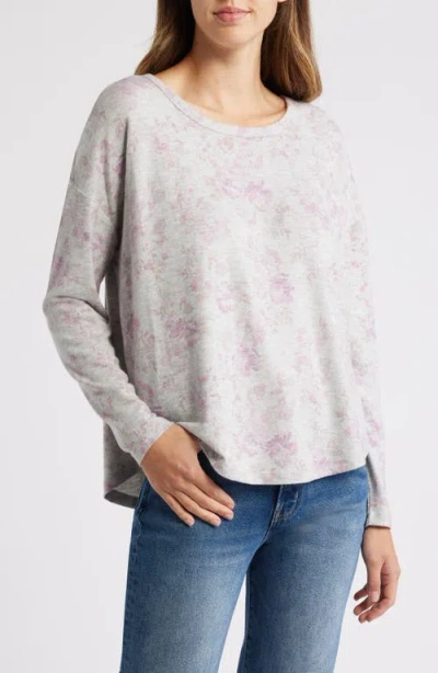 Lucky Brand Cloud Floral Print Top In Pink Floral