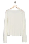 Lucky Brand Cloud Lace Rib Henley In White