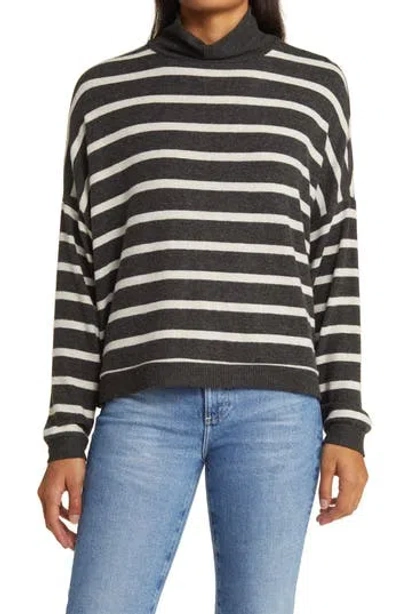 Lucky Brand Cloud Mock Neck Sweater In Black