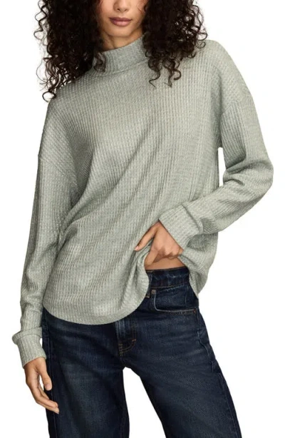 Lucky Brand Cloud Mock Neck Top In Gray