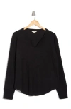 Lucky Brand Cloud Notch Neck Long Sleeve Top