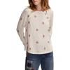 Lucky Brand Cloud Raglan Sleeve Knit Top In White