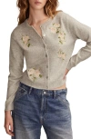 Lucky Brand Cloud Soft Embroidered Cardigan In Gray
