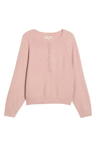 Lucky Brand Cloud Soft Henley Sweater In Pink