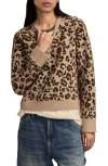 Lucky Brand Cloud Soft Leopard Crewneck Sweater In Brown