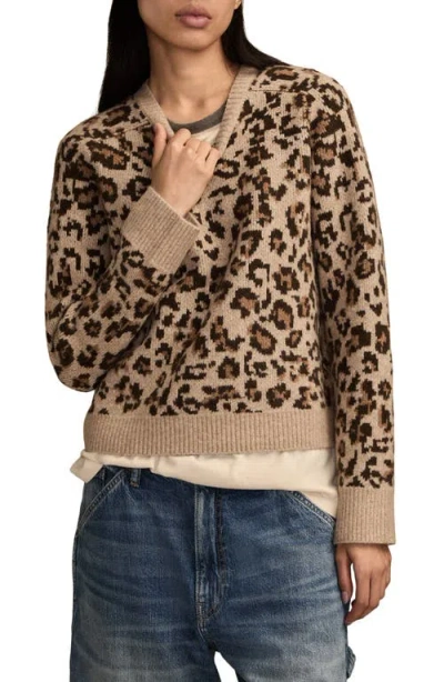 LUCKY BRAND LUCKY BRAND CLOUD SOFT LEOPARD CREWNECK SWEATER