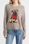 Lucky Brand Cloud Soft Pug Intarsia Sweater In Brown
