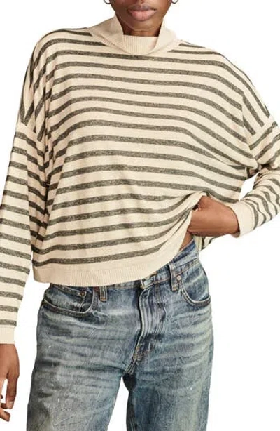 LUCKY BRAND LUCKY BRAND CLOUD STRIPE COWL NECK KNIT TOP