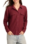 Lucky Brand Cloud Waffle Button-up Shirt In Maroon Banner