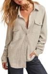 Lucky Brand Cloud Waffle Button-up Shirt In Neutral