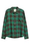 Lucky Brand Clyde Plaid Coton Flannel Button-up Shirt In Green