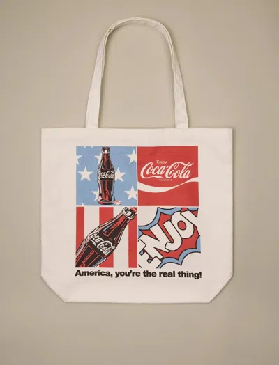 Lucky Brand Coca Cola Pop Art Tote In White