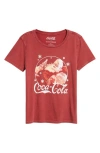 Lucky Brand Coca-cola® Santa Claus Cotton Graphic T-shirt In Red