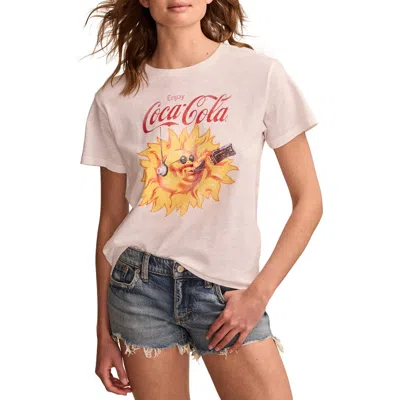 Lucky Brand Women's Coca-cola Stay Cool Boyfriend T-shirt In Bright White