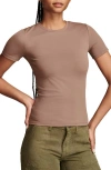 Lucky Brand Contour Short Sleeve Knit Top In Multi