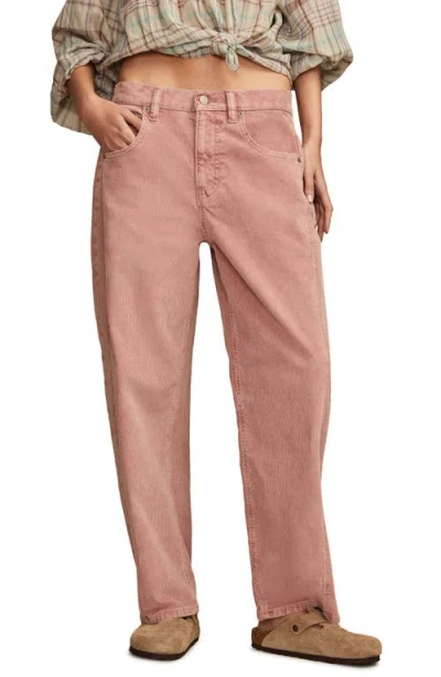 Lucky Brand Corduroy Barrel Leg Pants In Pink Please Wash