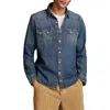 Lucky Brand Core Denim Western Snap-up Shirt In Anchor