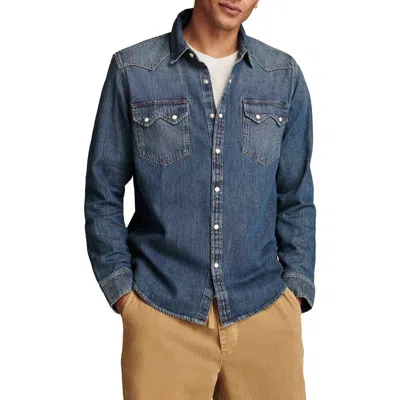 Lucky Brand Core Denim Western Snap-up Shirt In Anchor