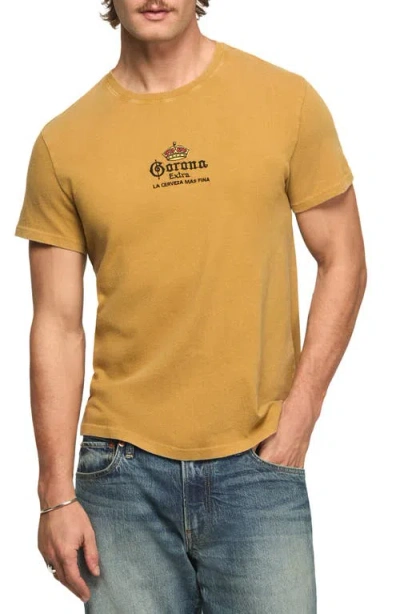 Lucky Brand Corona Logo Embroidered T-shirt In Gold