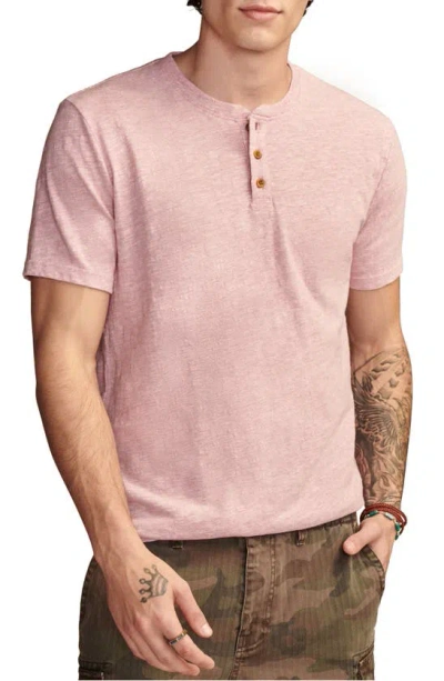 Lucky Brand Cotton Blend Henley In Red Violet