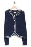 Lucky Brand Cotton Blend Sweater Jacket In Blue