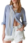 Lucky Brand Cotton Button-up Shirt In Blue Stripe Mix