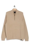 Lucky Brand Cotton Quarter Zip Sweater In Silver Mink
