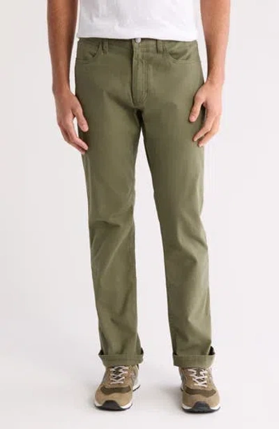 Lucky Brand Cotton Stretch Canvas Pants In Green Caper