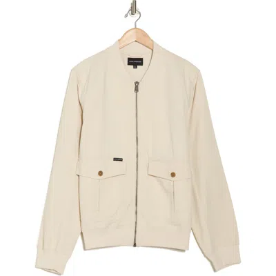 Lucky Brand Cotton Twill Utility Bomber Jacket In Sand