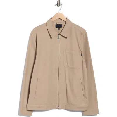 Lucky Brand Cotton Twill Zip Work Jacket In Neutral
