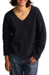Lucky Brand Cozy V-neck Sweater In Ocean Deep