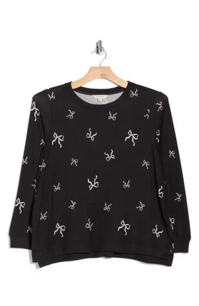 Lucky Brand Crewneck Pullover In Black