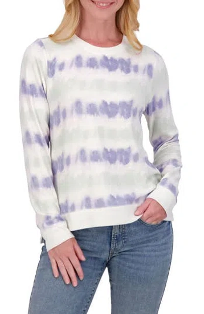 Lucky Brand Crewneck Pullover In Blue Tie Dye