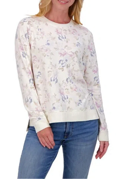 Lucky Brand Crewneck Pullover In Cream Blue Multi