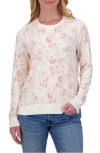 Lucky Brand Crewneck Pullover In Cream/pink Multi