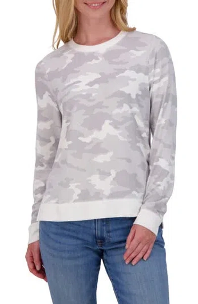 Lucky Brand Crewneck Pullover In Grey Camo