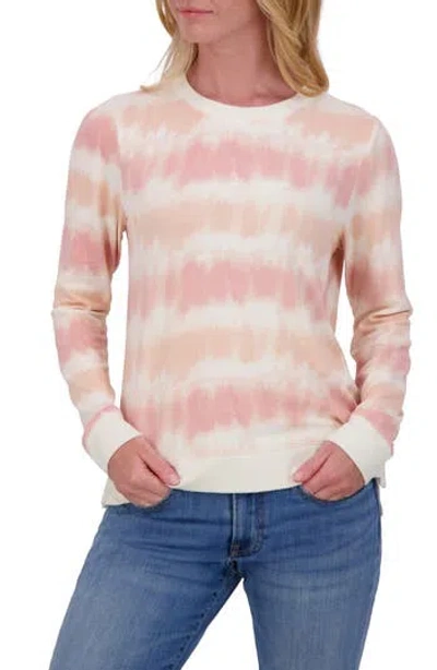 Lucky Brand Crewneck Pullover In Pink Tie Dye