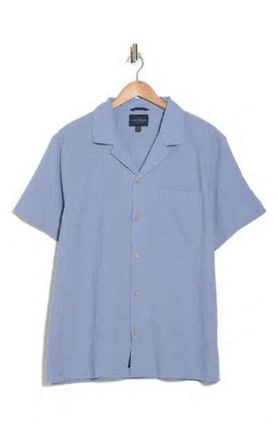 Lucky Brand Crinkle Club Camp Shirt In Tempest