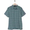 Lucky Brand Crinkled Short Sleeve Stretch Cotton Button-up Shirt